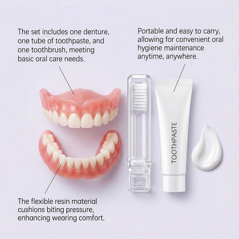 Dental Prosthesis Restoration Set with Gel Adhesive & Care Kit