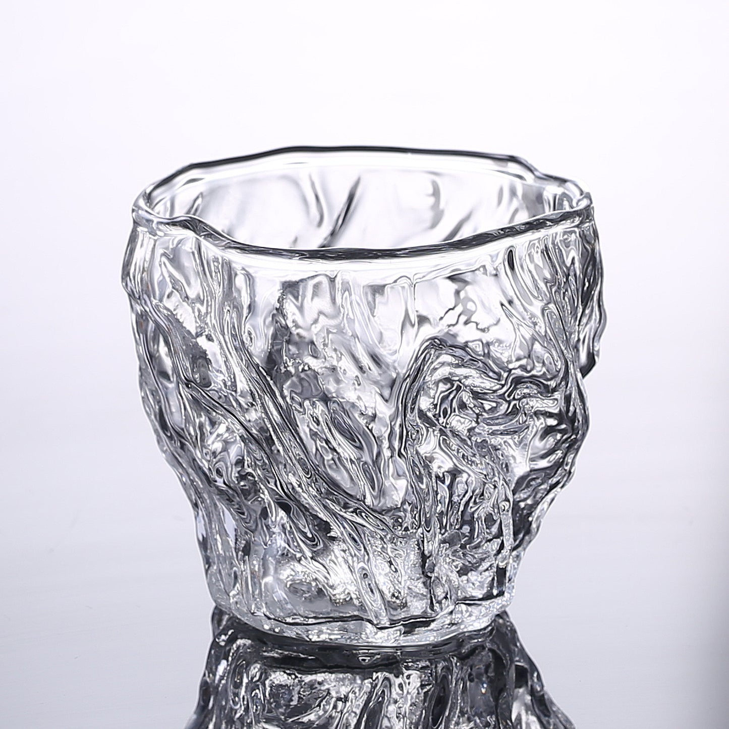 Heat-Resistant Glass Fair Cup with Hammered Grain Finish - Home & Kitchen Drinkware