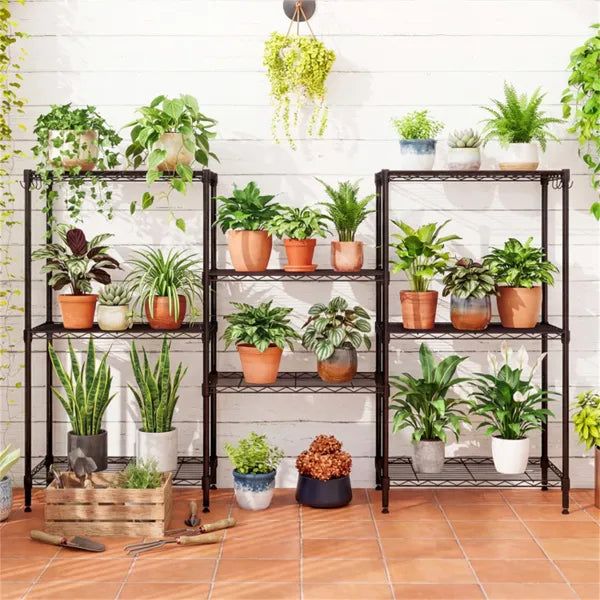 4-Tier Heavy-Duty Metal Wire Shelving Unit - 600 lbs Capacity