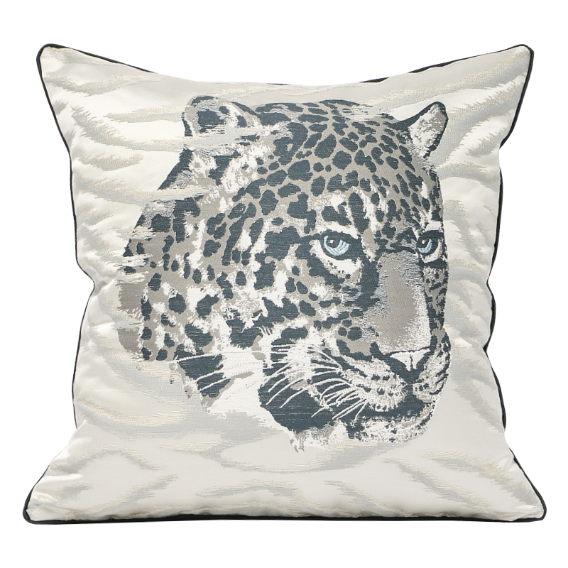 Sofa Cushion Cover - Leopard and Tiger Pattern, Satin Fabric, 45x45cm or 50x50cm