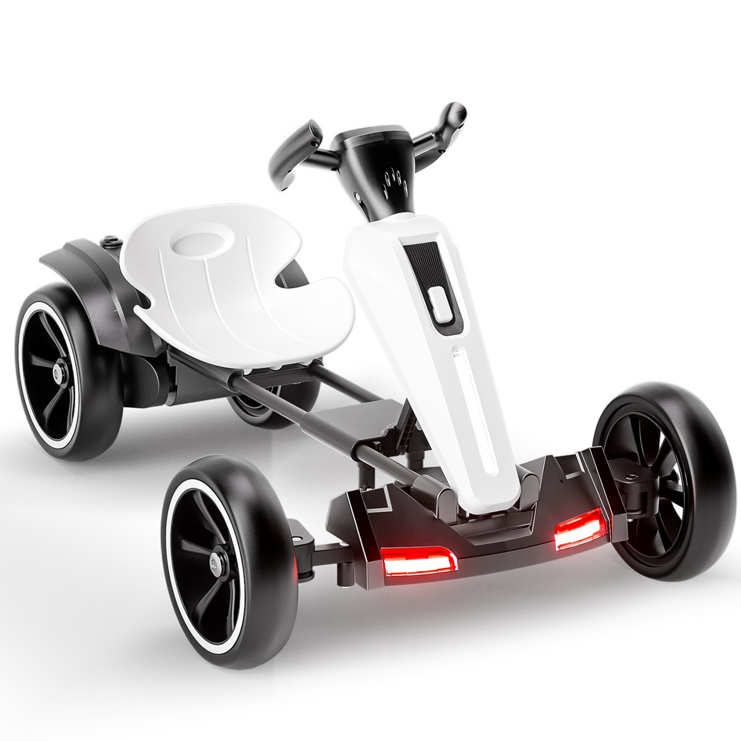 12V Electric Kids Pedal Go Kart with Adjustable Seat - White
