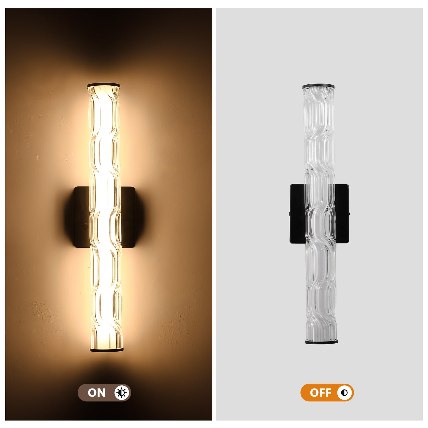 Modern K9 Crystal Wall Sconce Set of 2 - Black and Bronze