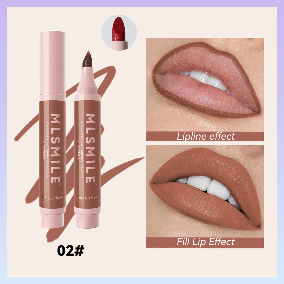 Waterproof Lip Liner Pencil - Long-Lasting, No Stain, 3ml, Multiple Colors