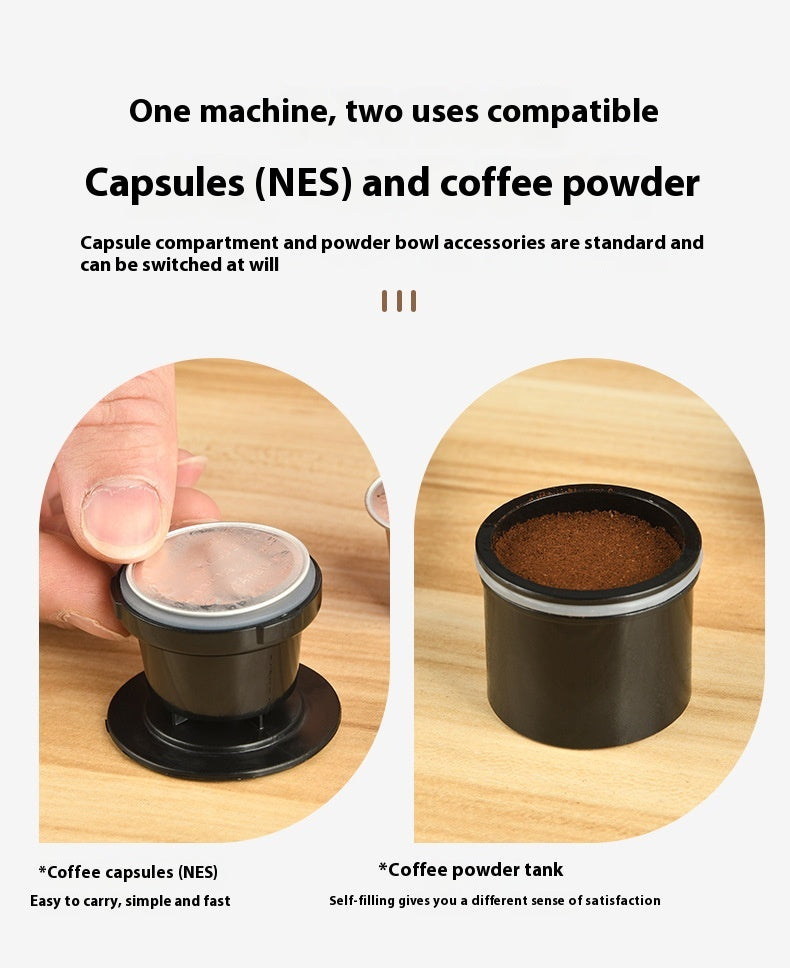 Portable Wireless Coffee Machine - Compact Capsule Espresso Maker for Home & Outdoor Use