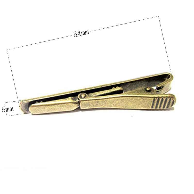 Minimalist Brass Tie Clip for Men - Gold, Silver, Gun Black & More