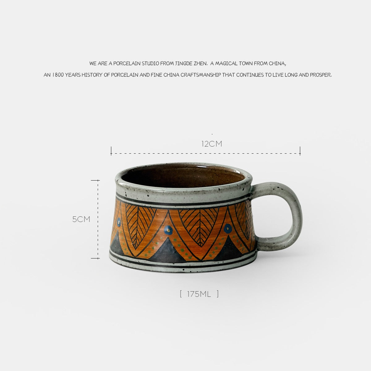 Personalized Hand-Painted Ceramic Coffee Mug with Plant Design