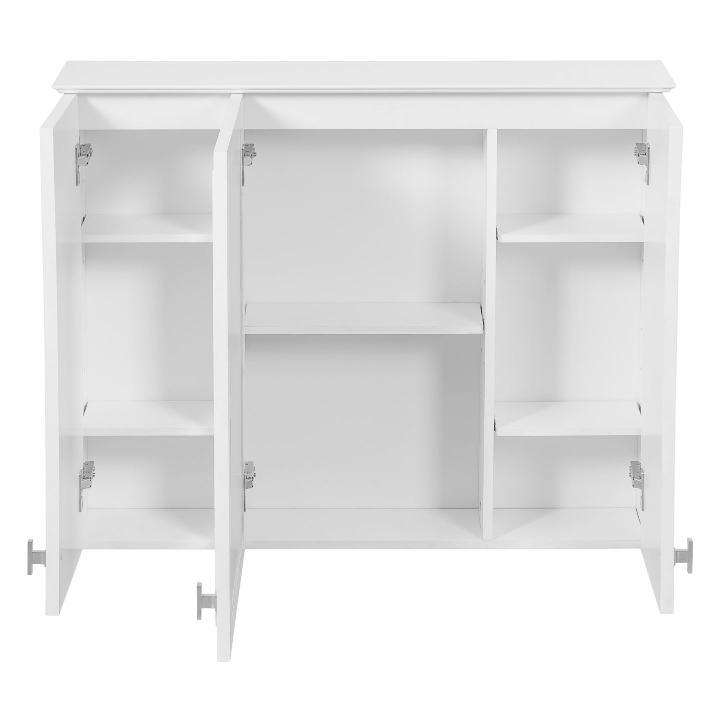 35-Inch Wall-Mounted Bathroom Cabinet with Mirror & 5 Shelves