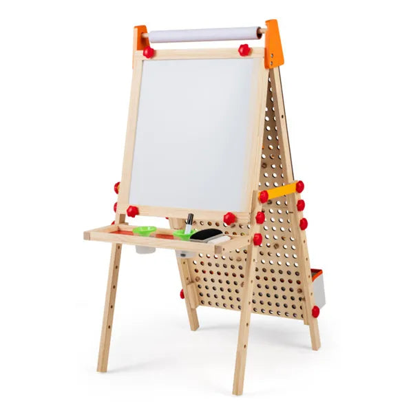 4-in-1 Kids Art Easel with Adjustable Height & Paper Roll
