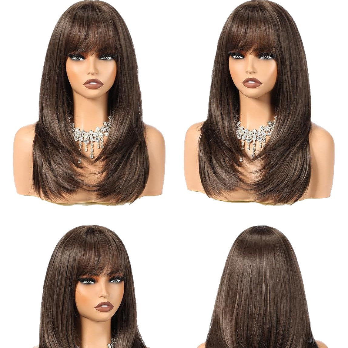 Women’s Brown Wig Cap Full-Cover Stylish Everyday Hair Accessory