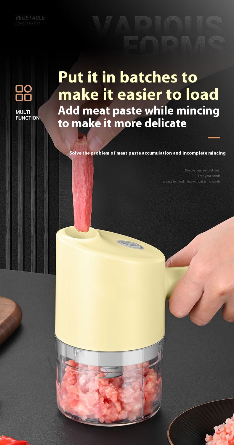 Wireless Garlic Grinder Electric Crusher with Food-Grade Plastic - Beige