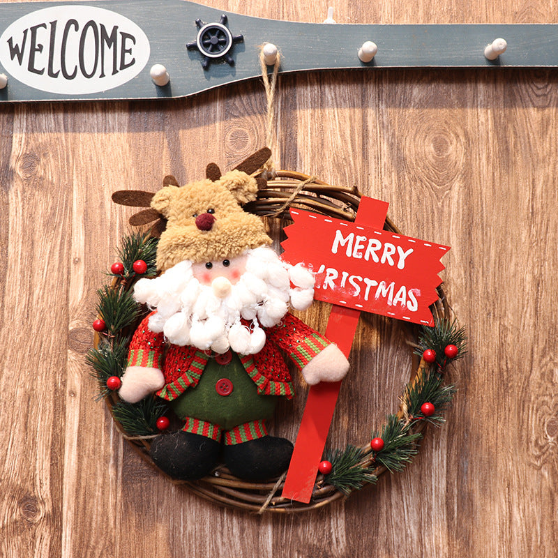 Christmas Multi-Pattern Doll Garland Ornament - Festive Home Decor