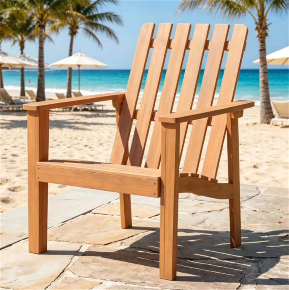 Heavy Duty Acacia Wood Adirondack Chair with Ergonomic Backrest