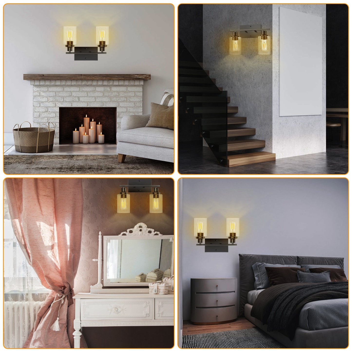Modern 3-Light Wall Sconce with Glass Shades - Bathroom Vanity & Living Room Lighting