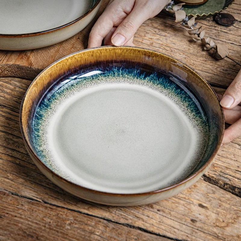 8.5 Inch Porcelain Deep Dinner Plate - Round Kitchen Tableware