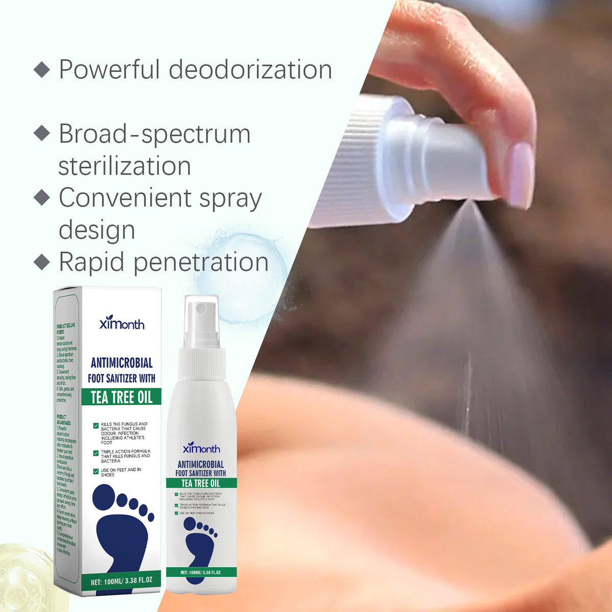 Foot Care Spray 100ml - Moisturizing & Deodorizing