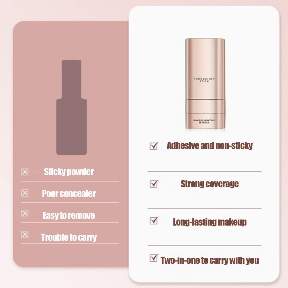 Multifunctional Stick Foundation with Brush - 20g Makeup Set, Multiple Colors