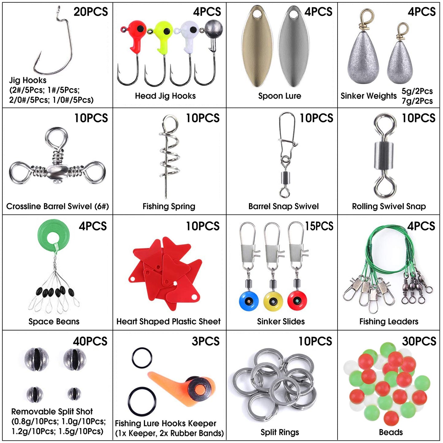 188-Piece Fishing Accessory Kit with Tackle Box