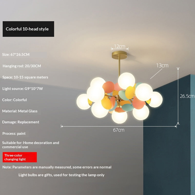 Creative Personalized Living Room Lamp with Adjustable Light Options - Cozy Bedroom Chandelier