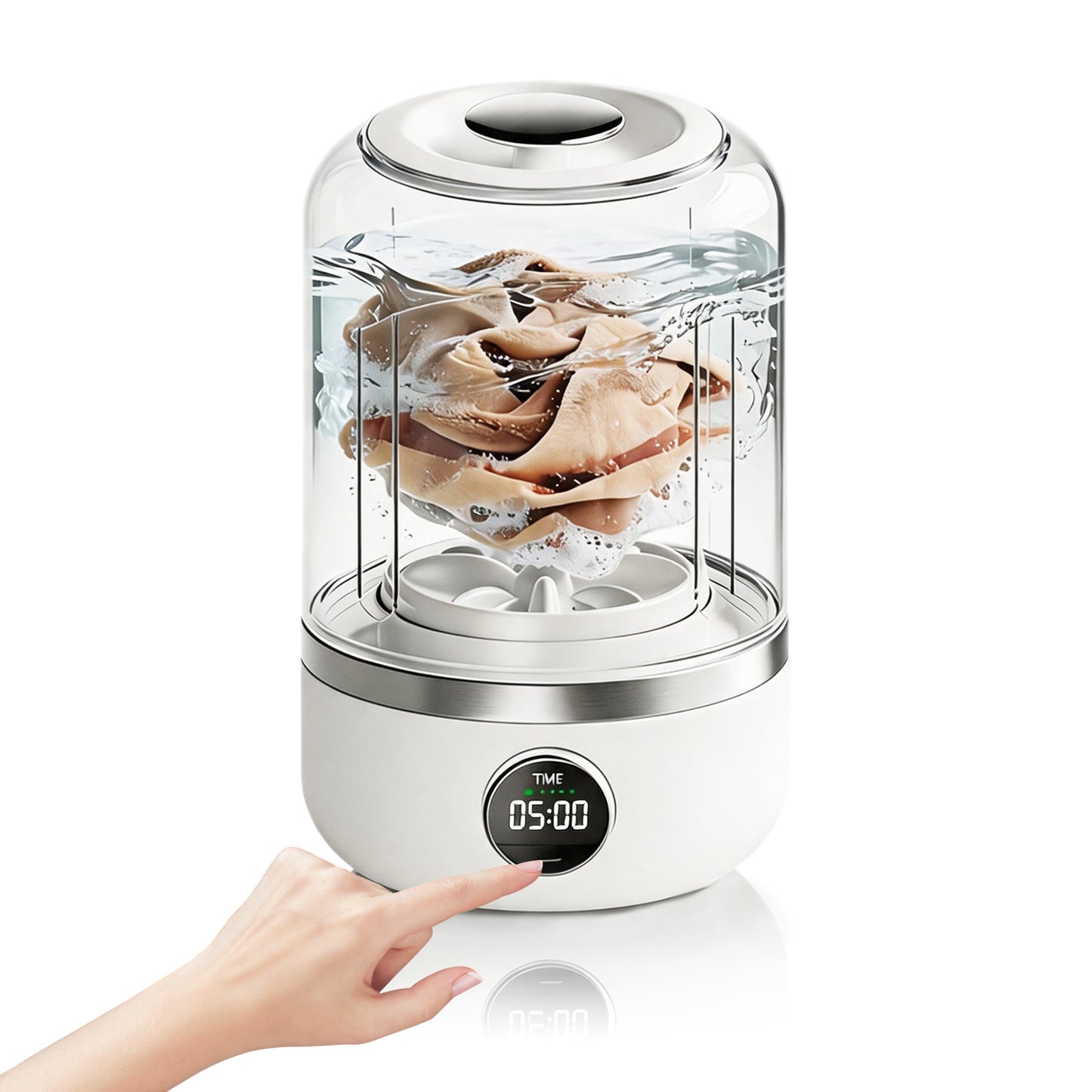 Portable Travel Washing Machine 1.2L Compact & Quiet for Dorms & Trips