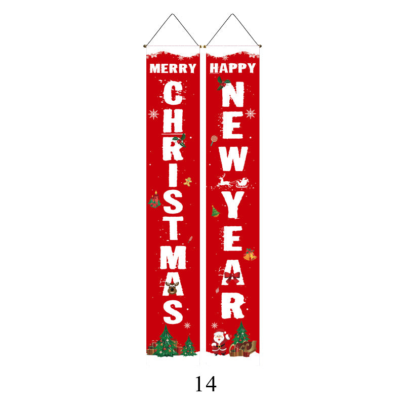 Christmas Lattice Curtain Hanging Flag for Festive Decor - Multiple Styles