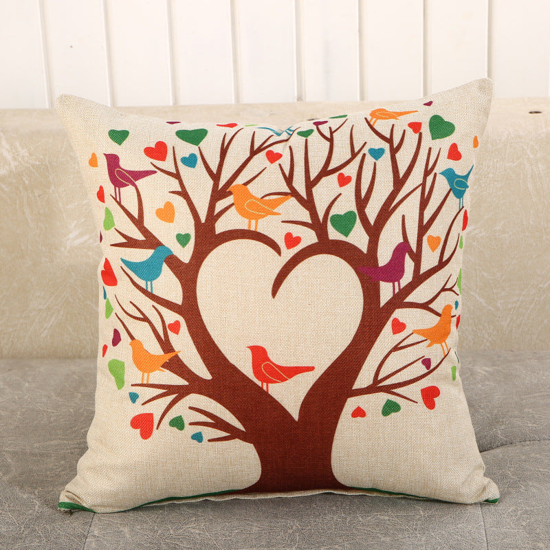 Decorative Cartoon Print Pillow Covers & Cushions for Sofa Bed Bedroom