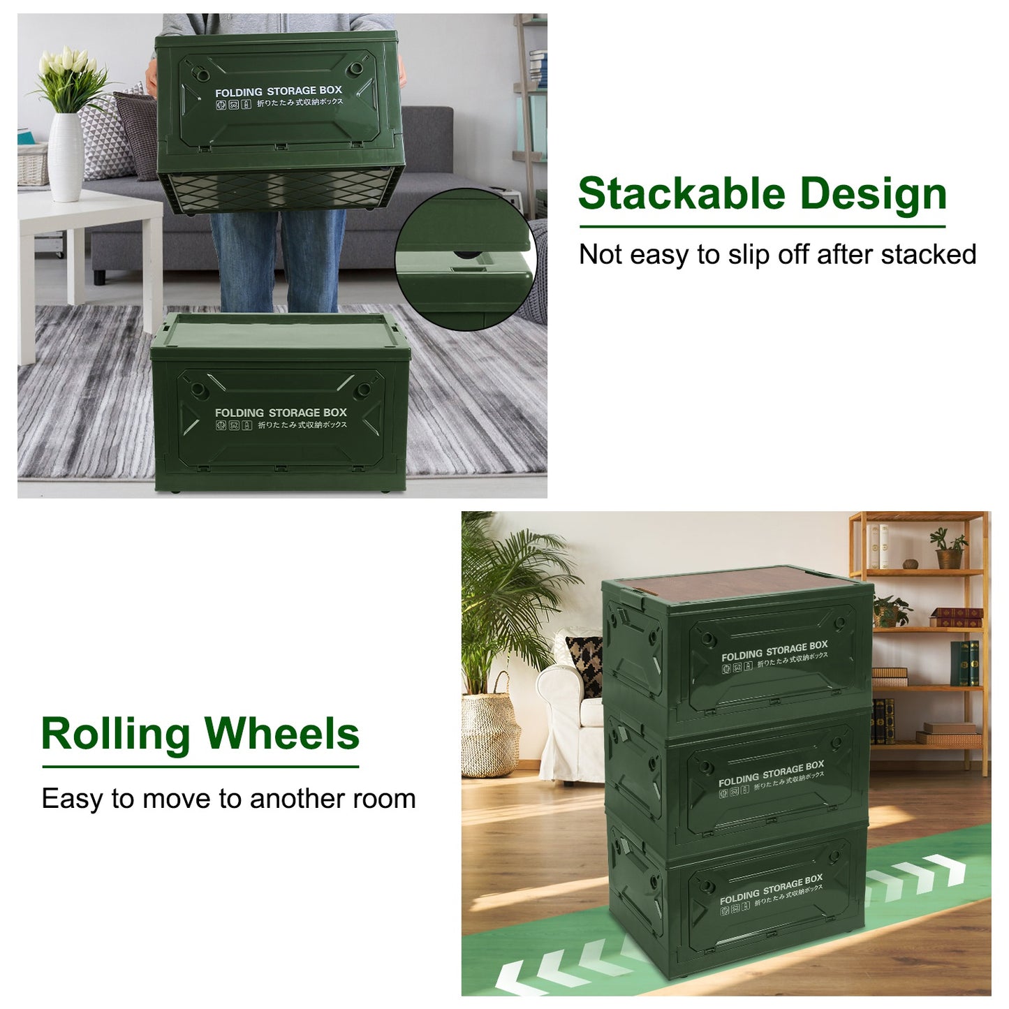 1Pc Folding Storage Bin For Home OrganizationCamping Collapsible