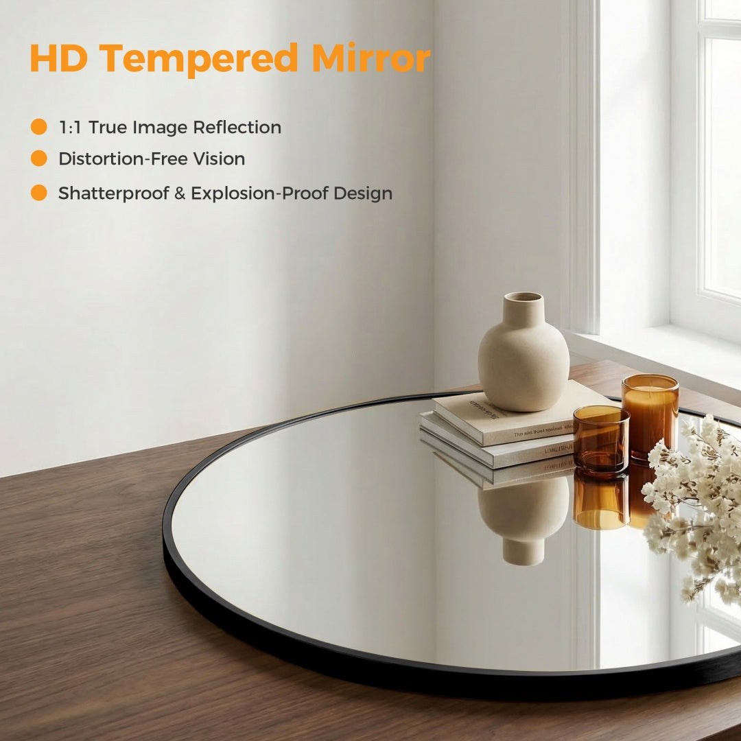 Round Wall Mirror, Bathroom Mirrors For Over Sink, Circle Mirror