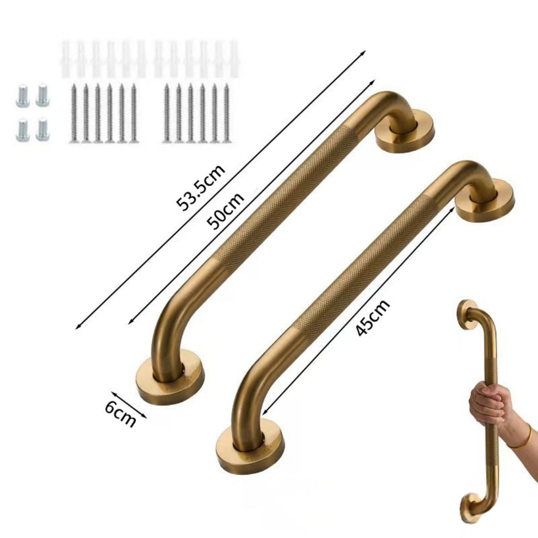 Stainless Steel Handrail with Anti Slip Rolled Flower Design - Modern Barrier-Free Support