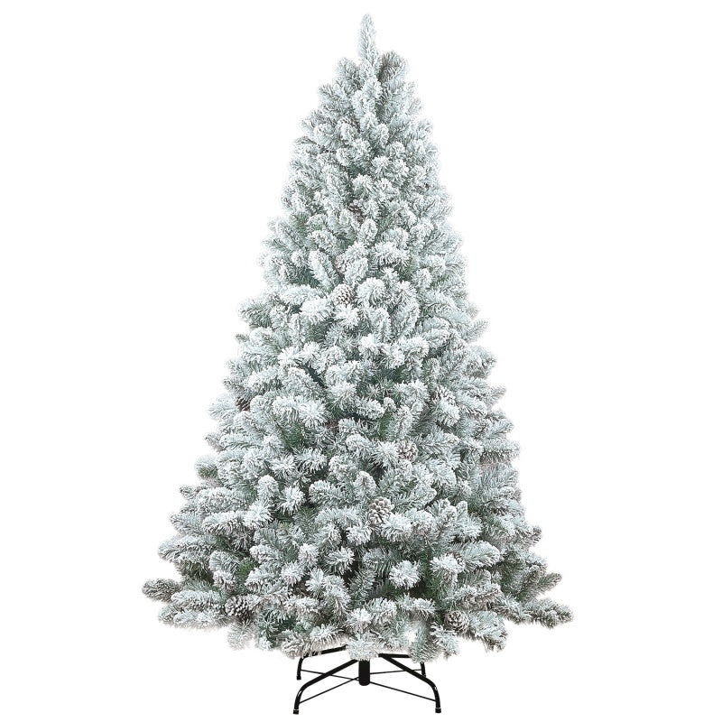 Flocked PVC Christmas Tree with Pine Cones - Multiple Heights