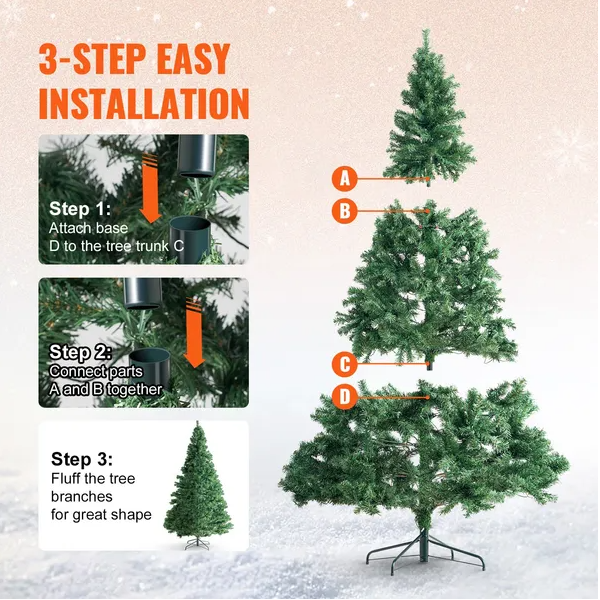 6.5ft Prelit Christmas Tree with 450 Multi-Color LED Lights