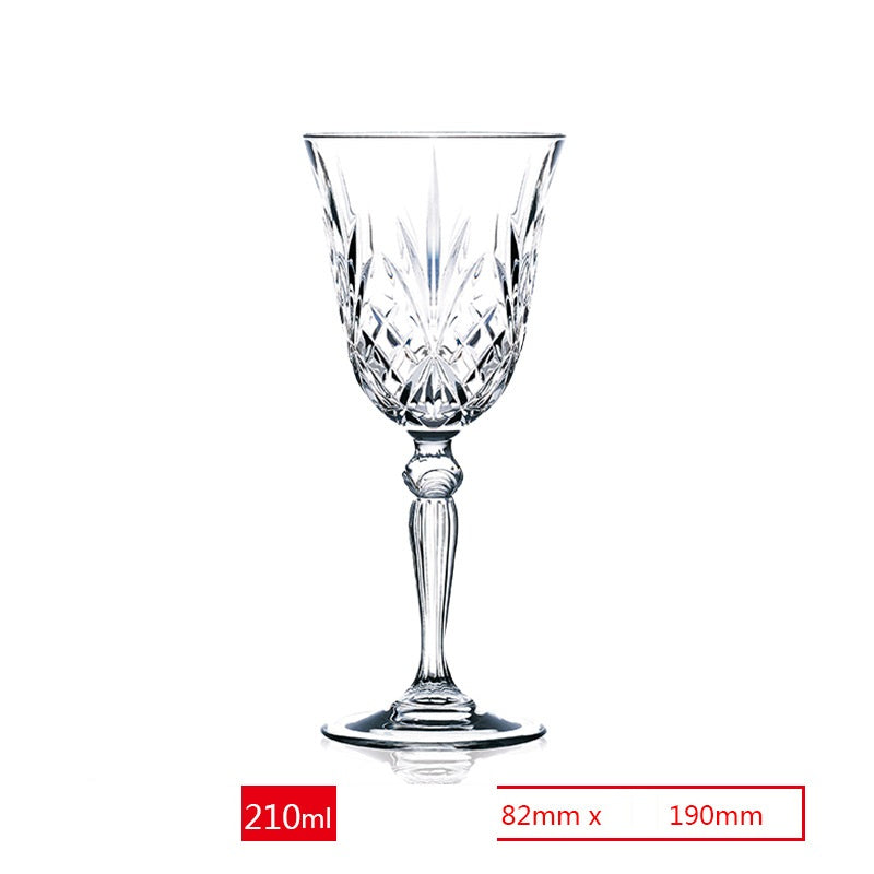 Carved Glass Red Wine Goblet - Light Luxury Crystal Drinkware