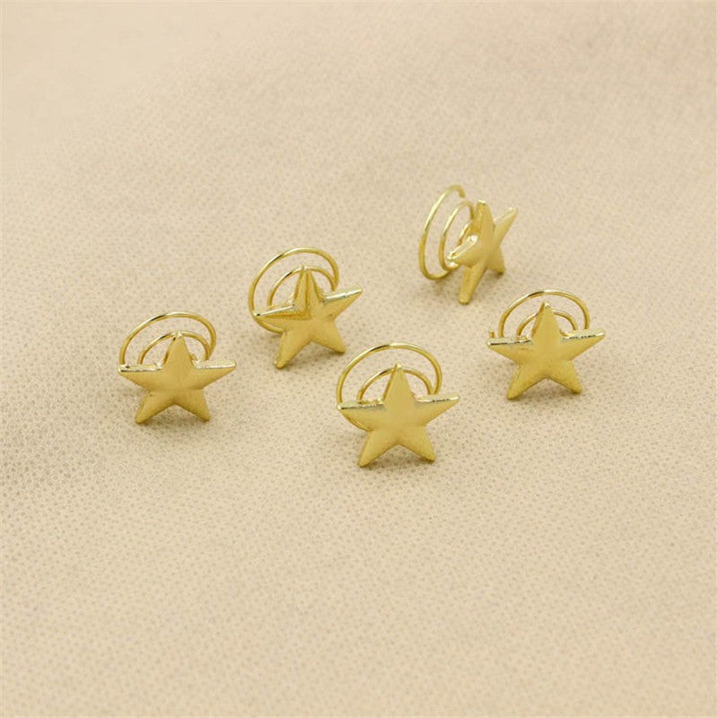 Women's Gold & Silver Pentagram Hairpin - Spring Fashion Accessory
