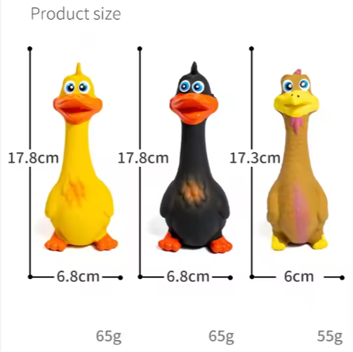 Interactive Latex Dog Chew Toys Squeaky Boredom Buster Duck Shape - Durable & Fun