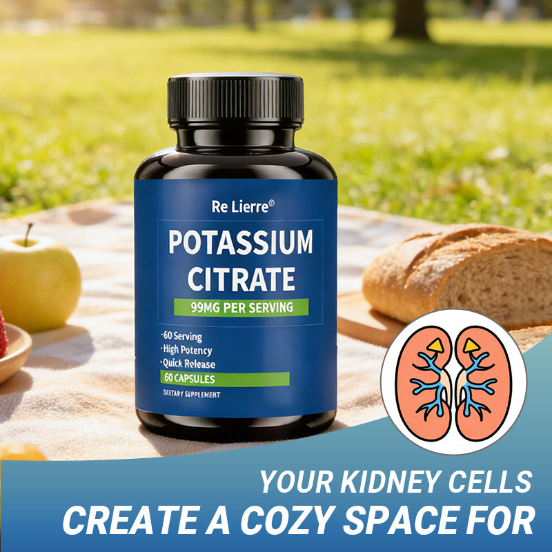 Potassium Citrate Supplement - 99mg Electrolyte & Mineral Support - 60 Capsules