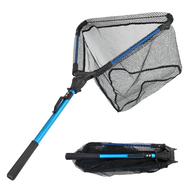 Foldable Fishing Net with Aluminum Alloy Handle - 15.74" x 28.74"