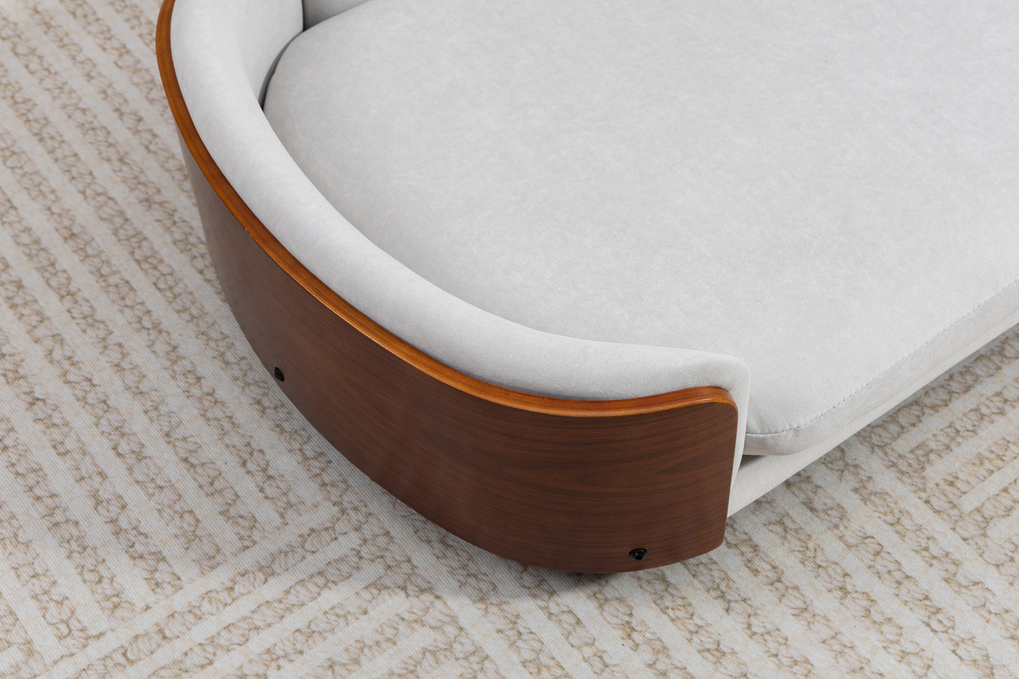 Large Elevated Dog Bed with Velvet Cushion and Solid Wood Legs - Scandinavian Style Pet Sofa