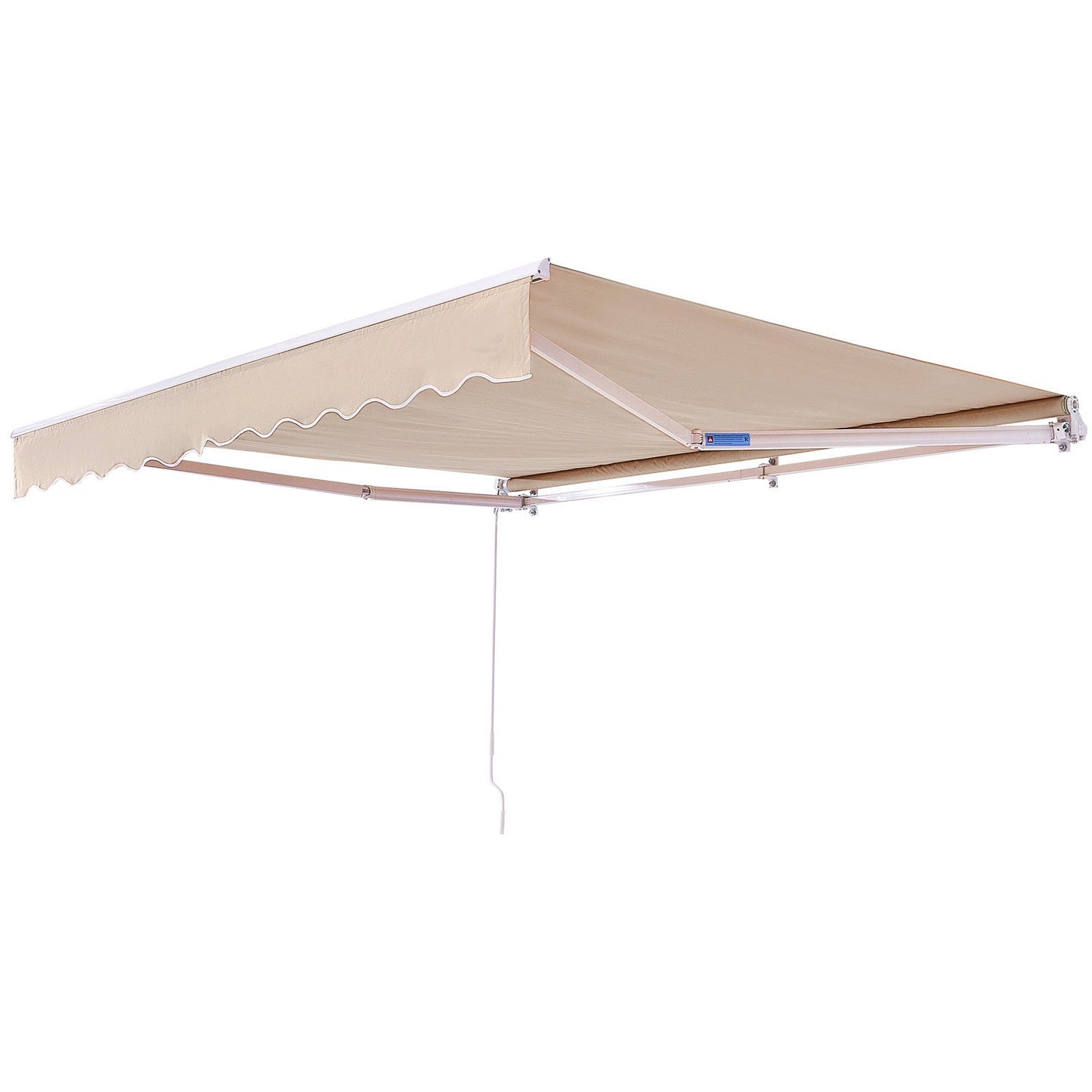 Manual Retractable Patio Awning 10x8 Ft Water-Resistant Sun Shade with Crank