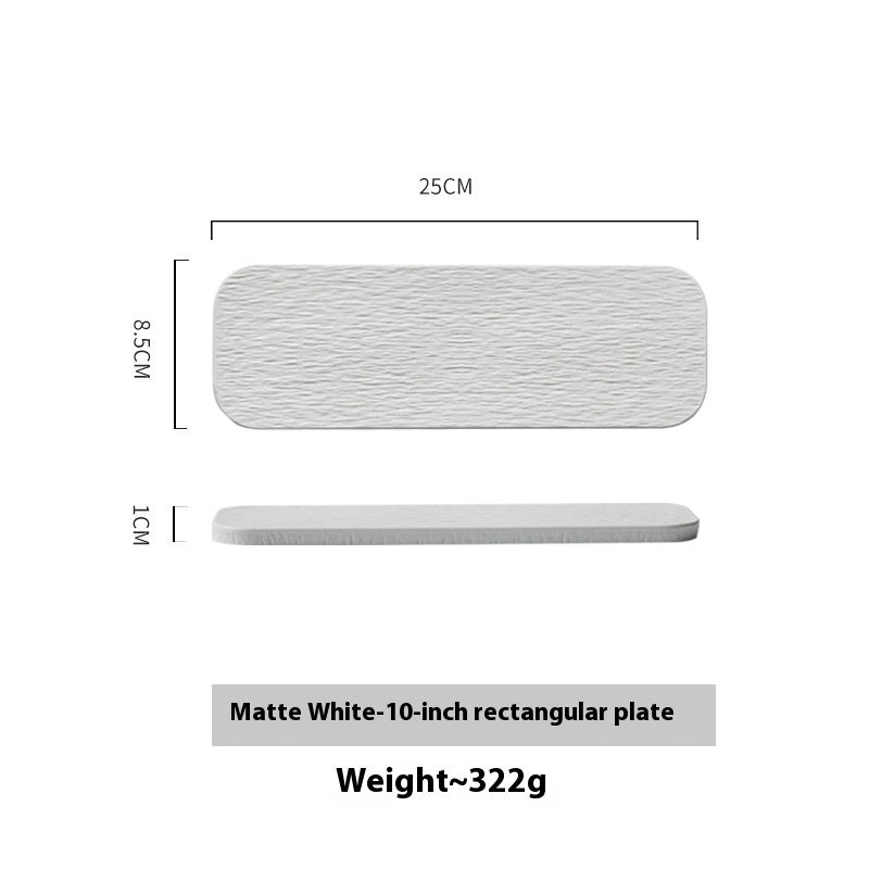 Rectangular Sushi Plate Set - Rock Pattern Porcelain Dinnerware for Kitchen
