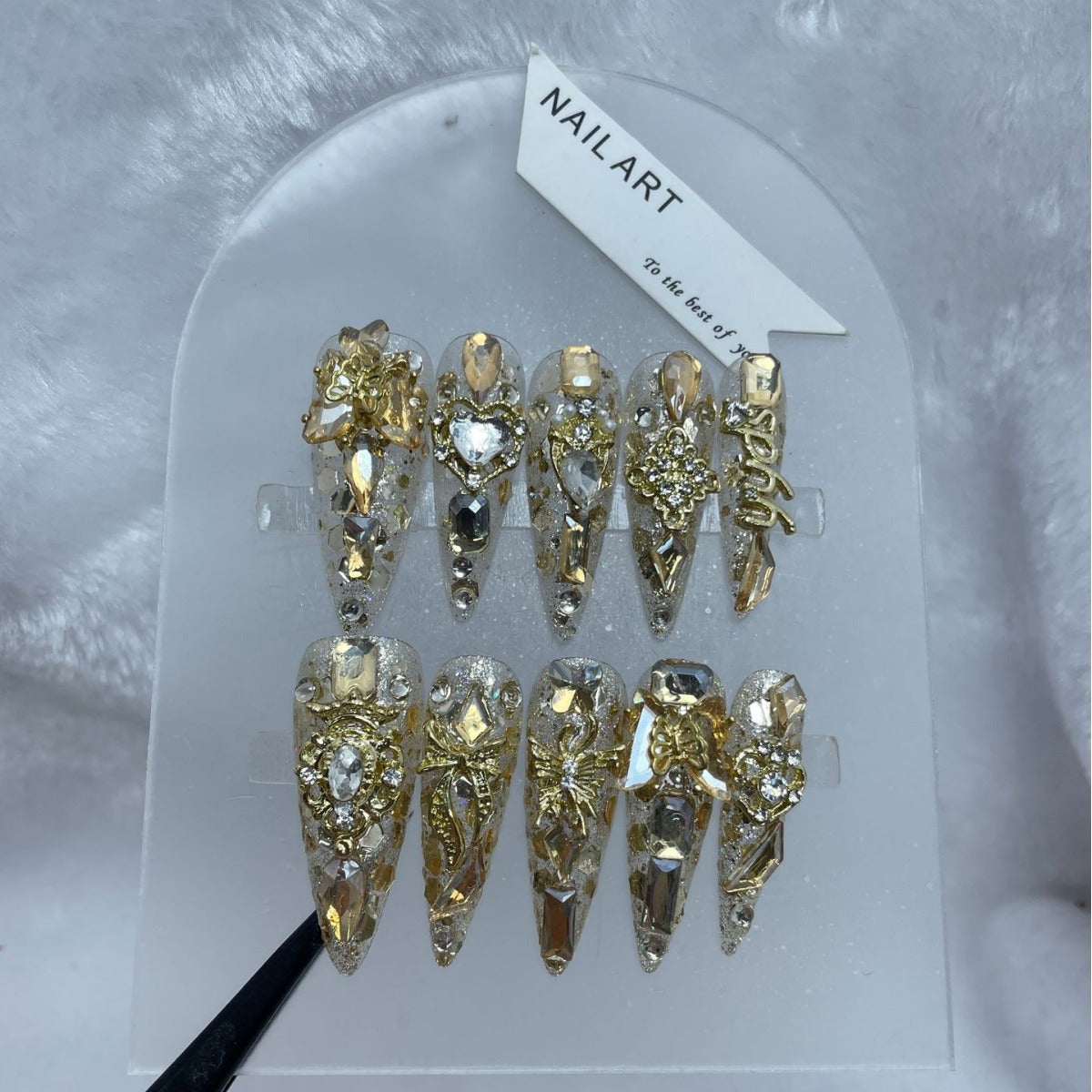 Handmade Luxury Press-On Nail Set - Elegant Reusable Manicure Kit