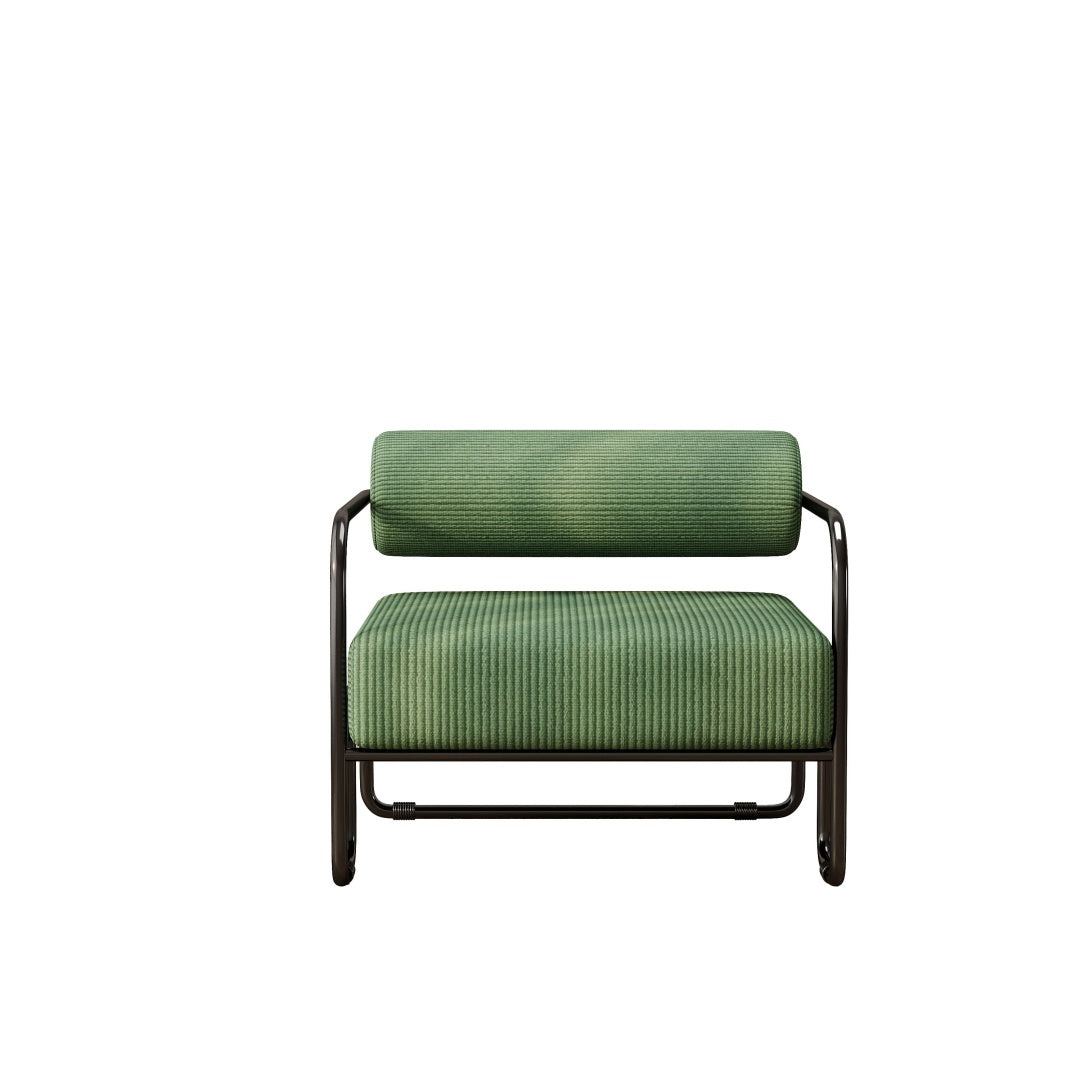 Dark Green Iron Sofa Chair - Lazy Individual & Balcony Leisure Chair