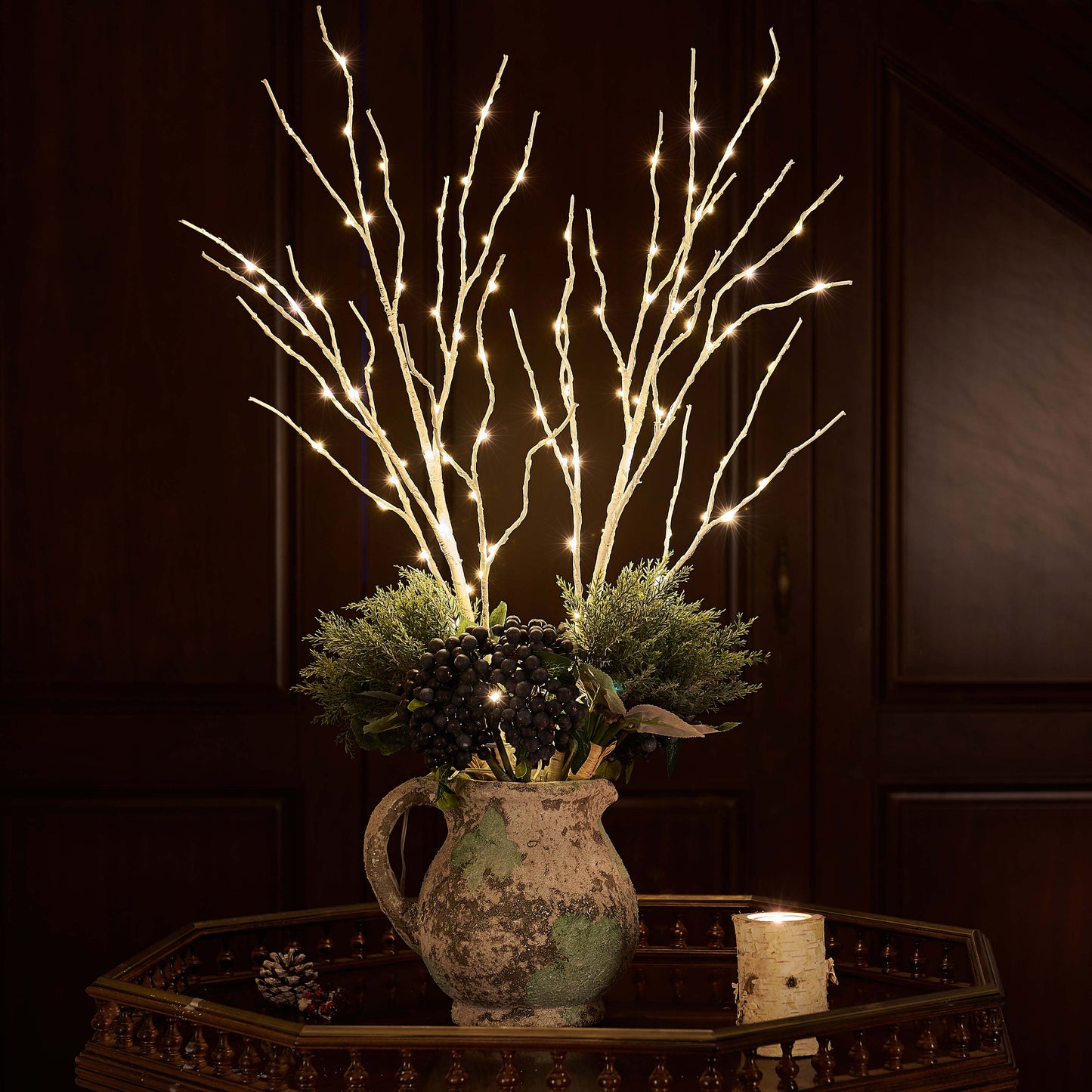 LED Birch Branch Ambient Light - 100 LED Beads, Adjustable Brightness