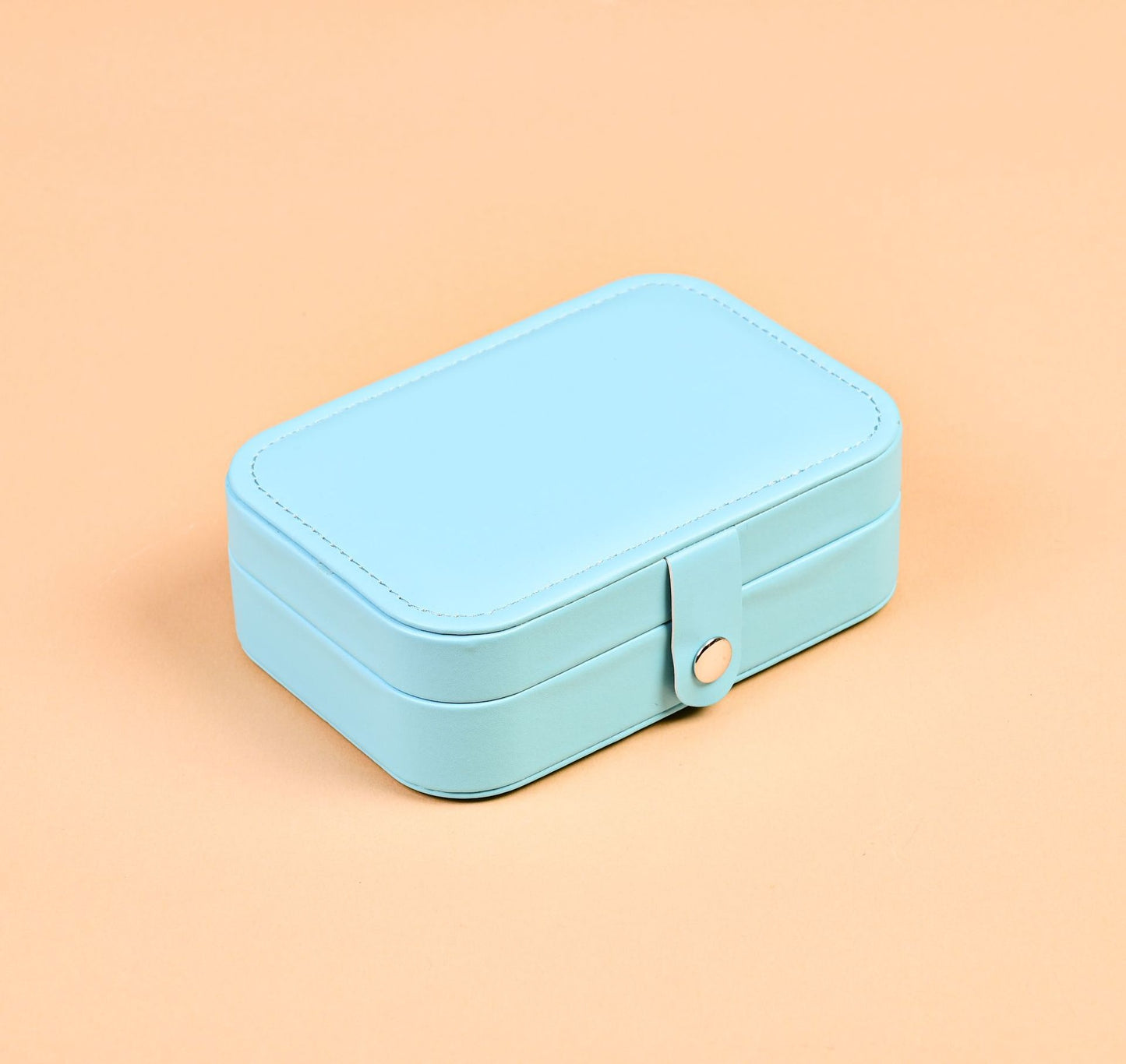 Portable Jewelry Box with Velvet Interior for Rings and Earrings