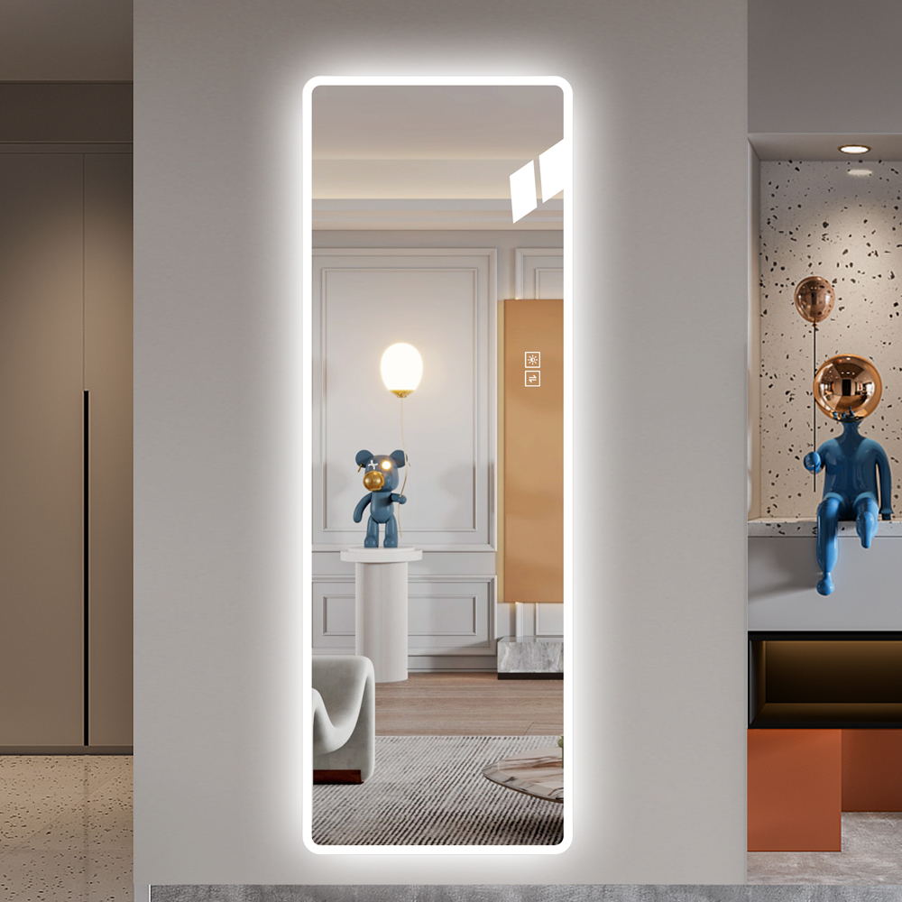 Lighted Full Length Mirror - Wall-Mounted LED Vanity Mirror, 65"