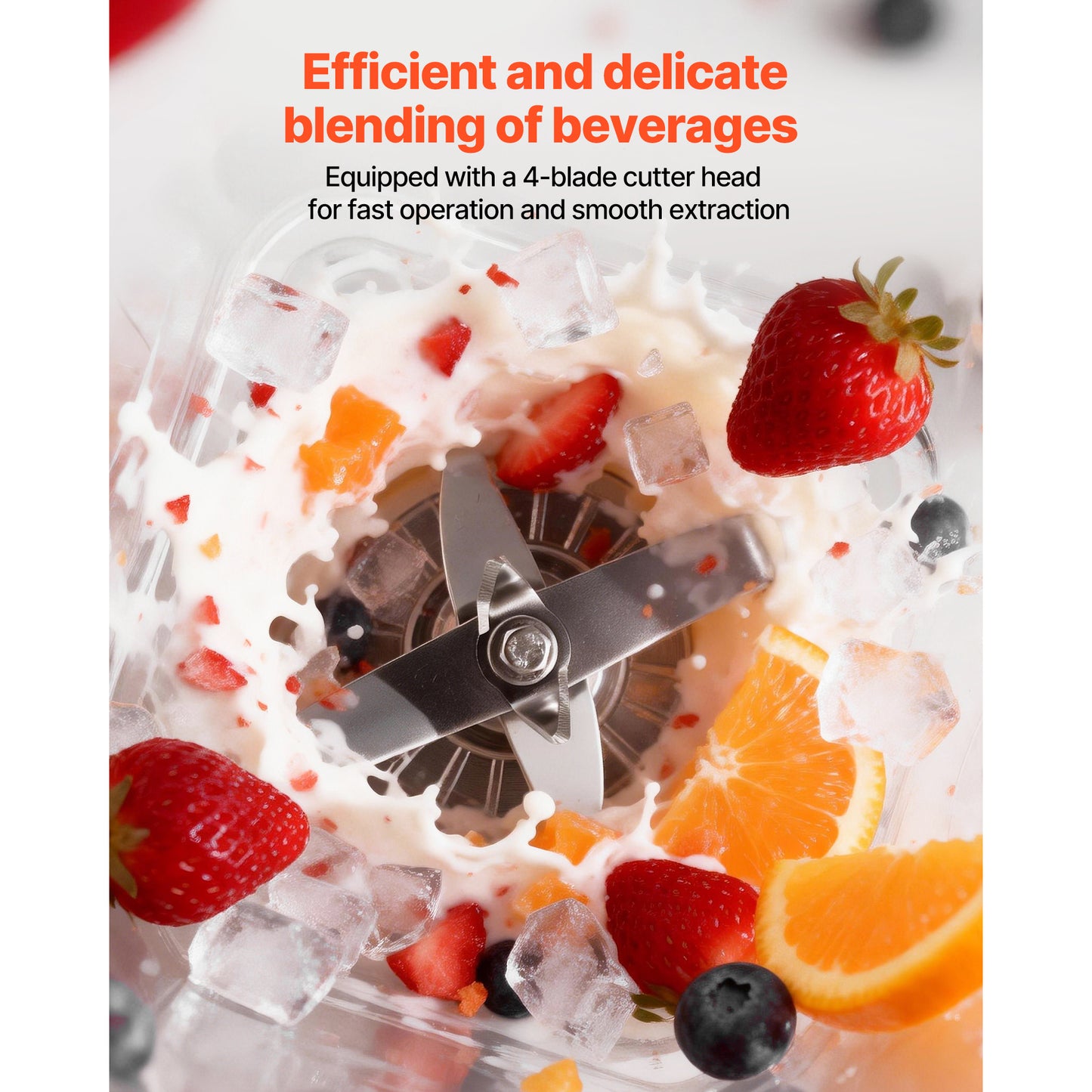 68 Oz Commercial Countertop Blender with 2200W Power, Speed Settings & Self-Cleaning