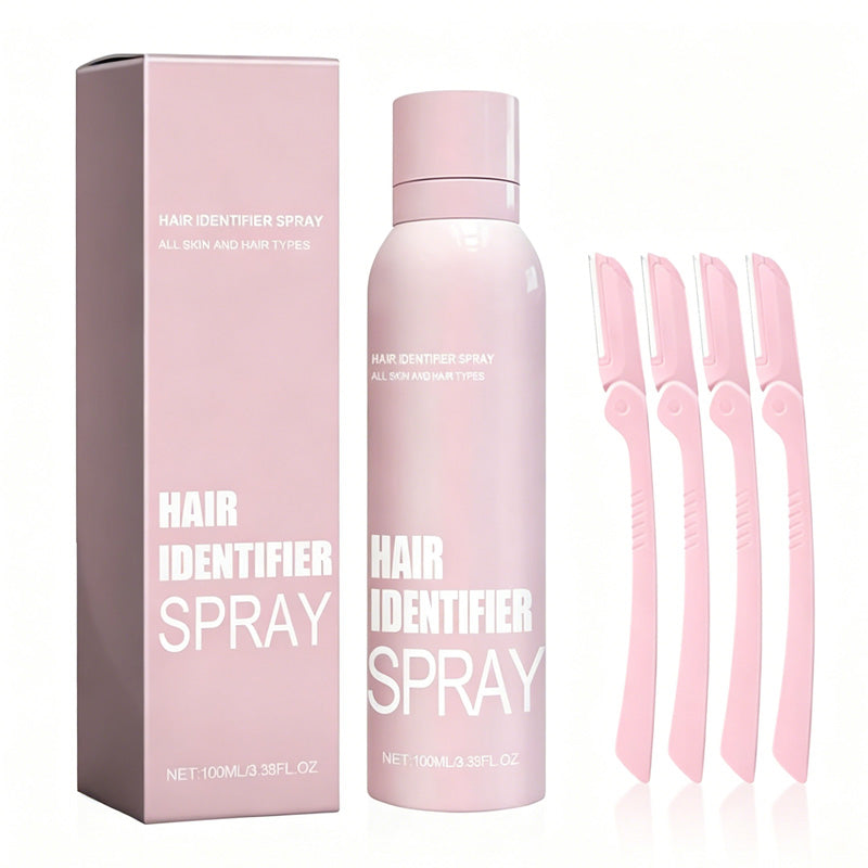 Hair Identifier Spray for Face Shaving with 4 Precision Eyebrow Trimmers