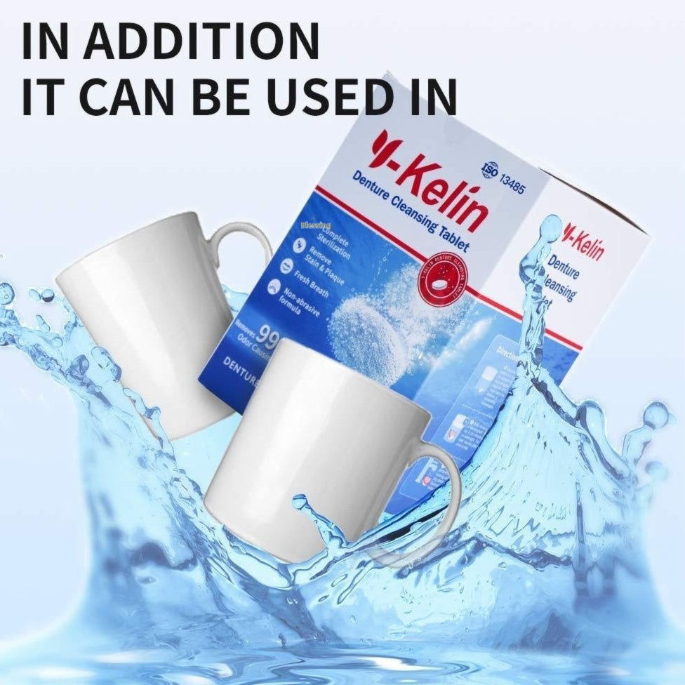 Dentures Cleaning Effervescent Tablets Stain Removal Oral Care