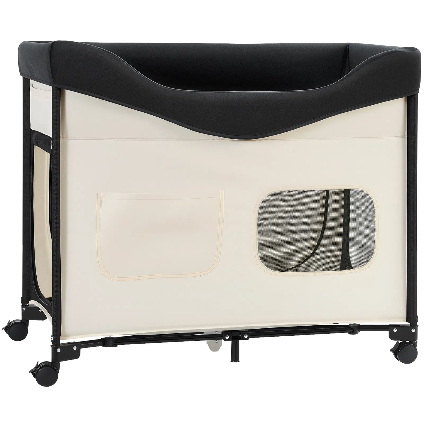 Elevated Foldable Dog Bed XL with Wheels & Storage - Large Pet Cot for Indoor & Outdoor Use