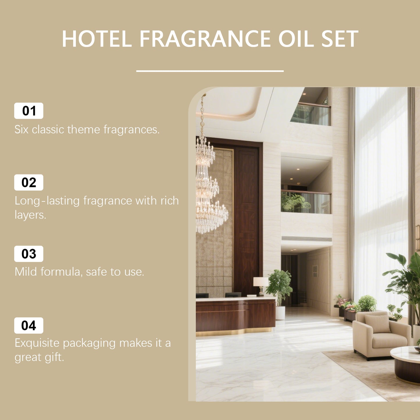 Premium Fragrance Oil Set - 6 Hotel-Inspired Scents for Diffuser & Candle Making