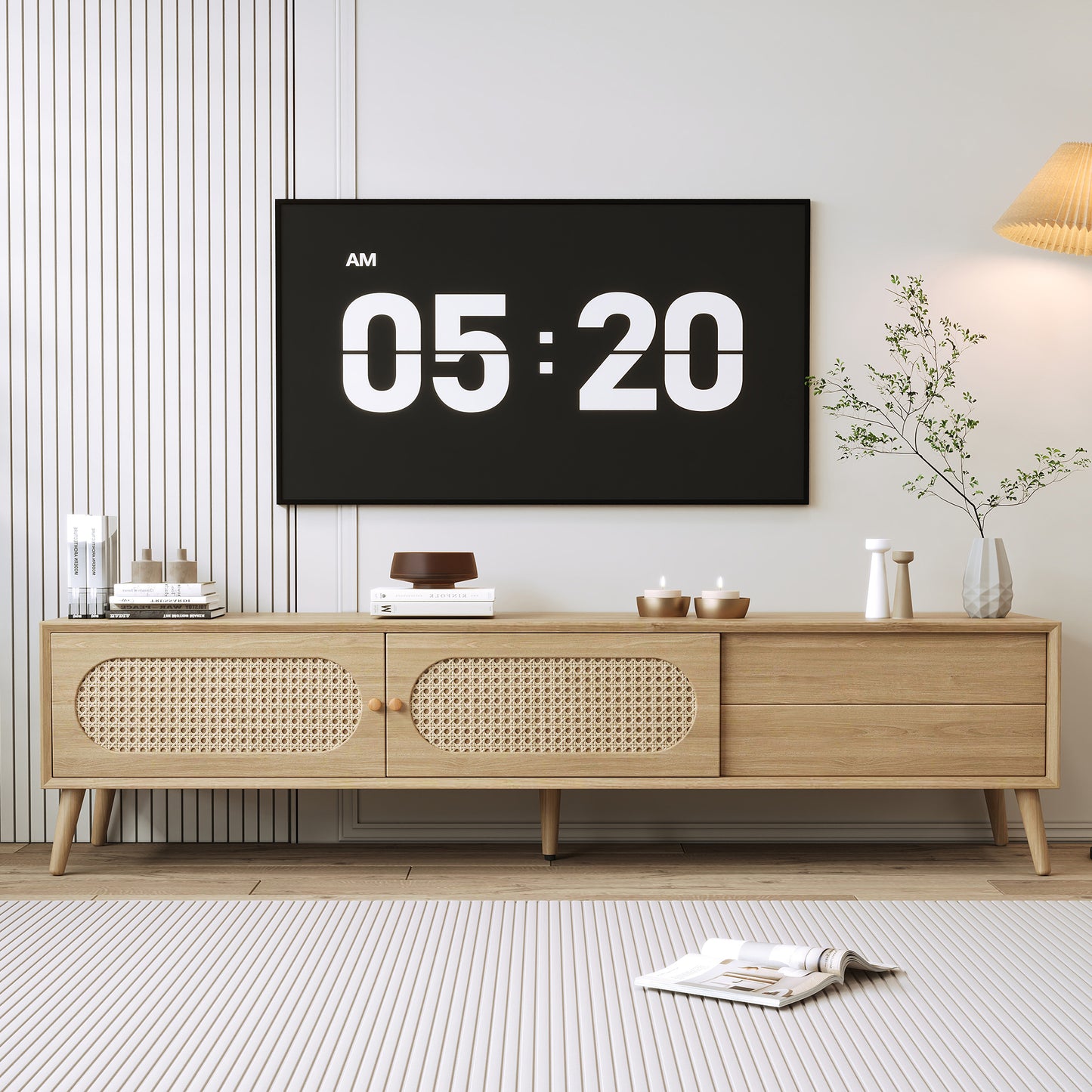 Boho TV Stand for TVs Up to 80'' - Modern Farmhouse Media Console