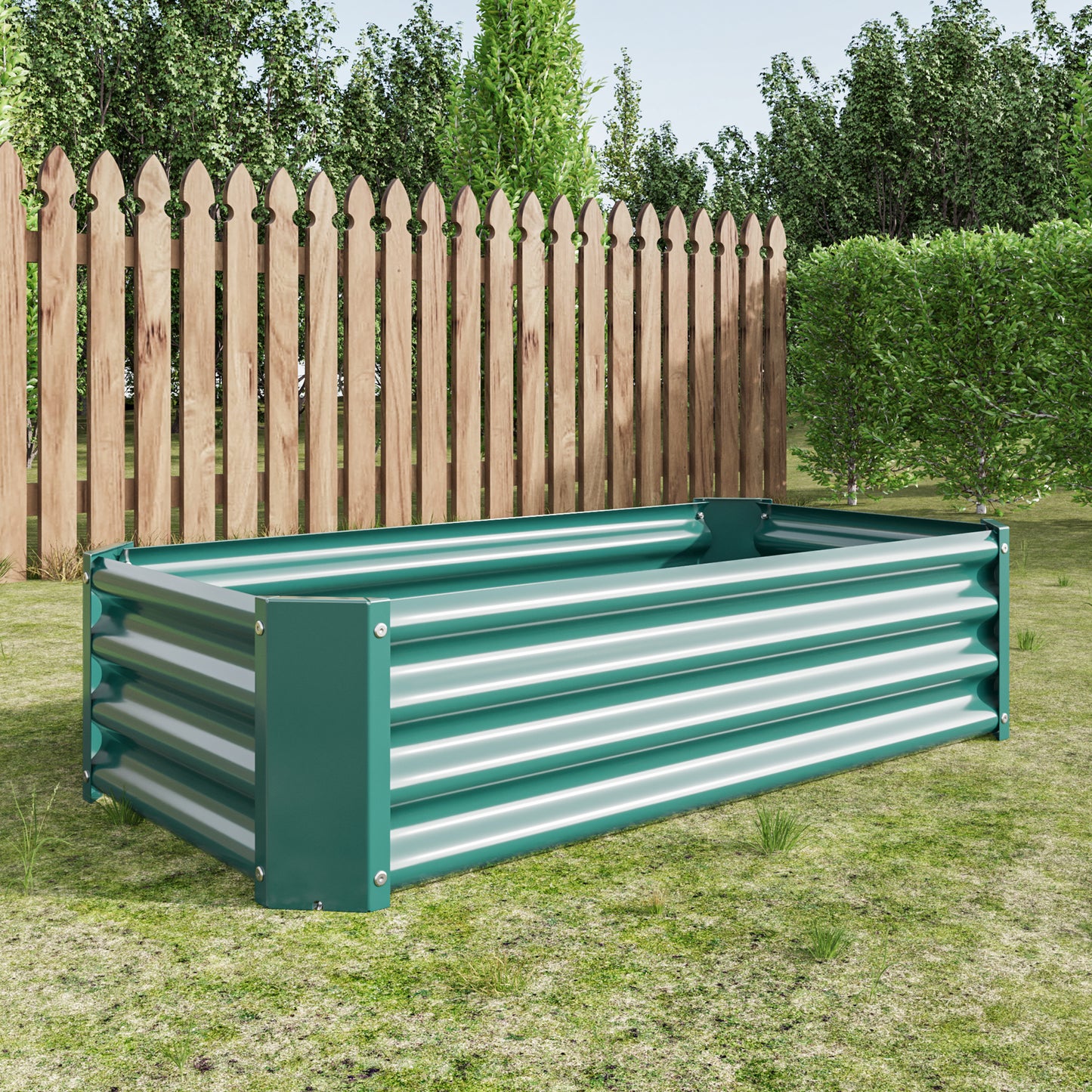 Metal Raised Garden Bed - 2PCS 4' x 2' x 1' Planter for Vegetables & Herbs